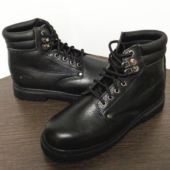 Brand New Dickies Raider Leather Work Boots, Mens:8. Black. No Box. DW7015 F55 - Picture 1 of 8